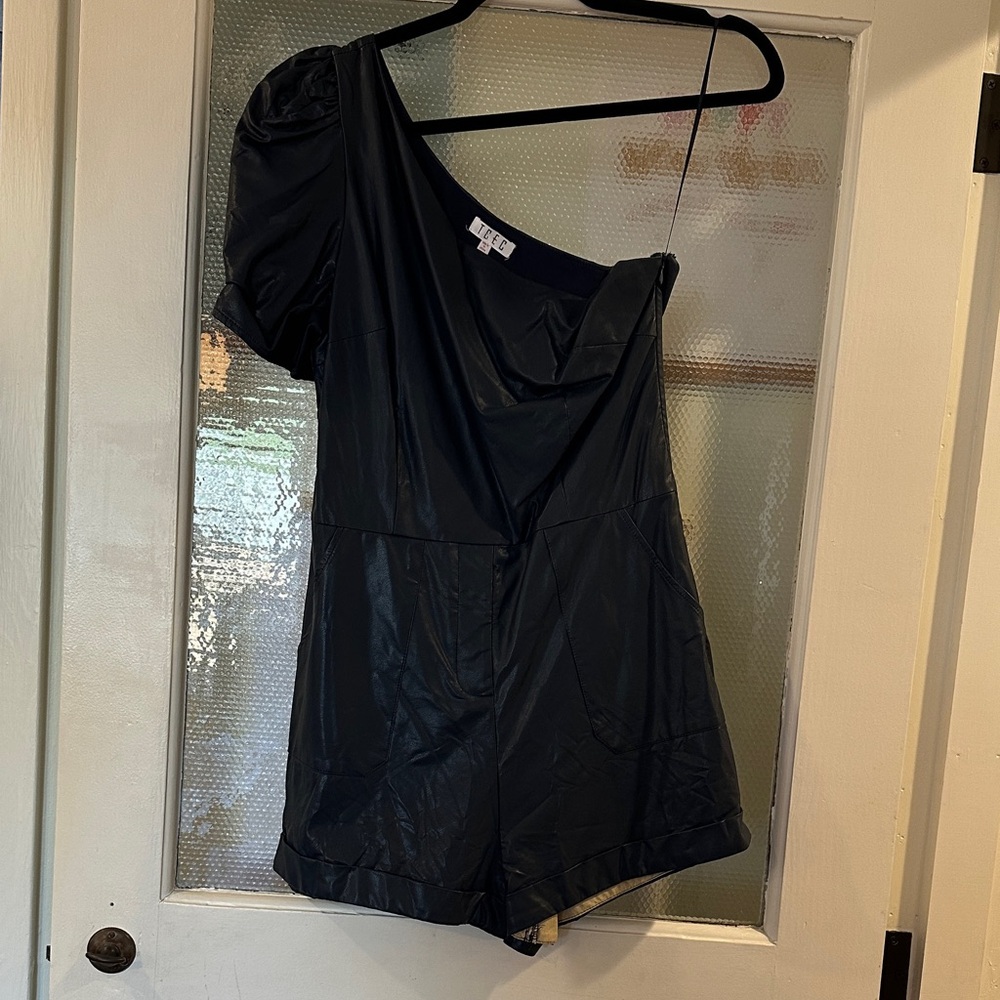 TCEC Navy One-Shoulder Romper
